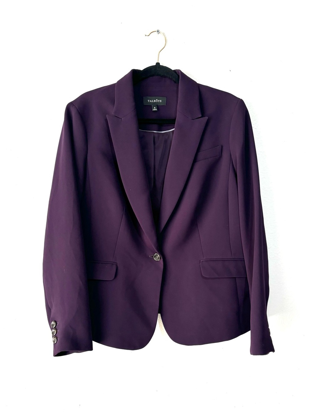 Talbots Deep Plum Women's Single-Button Blazer Size 16